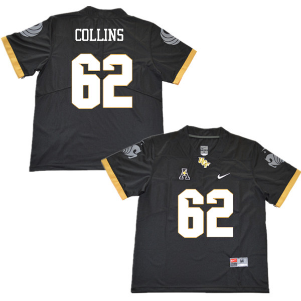 Men #62 Edward Collins UCF Knights College Football Jerseys Sale-Black - Click Image to Close